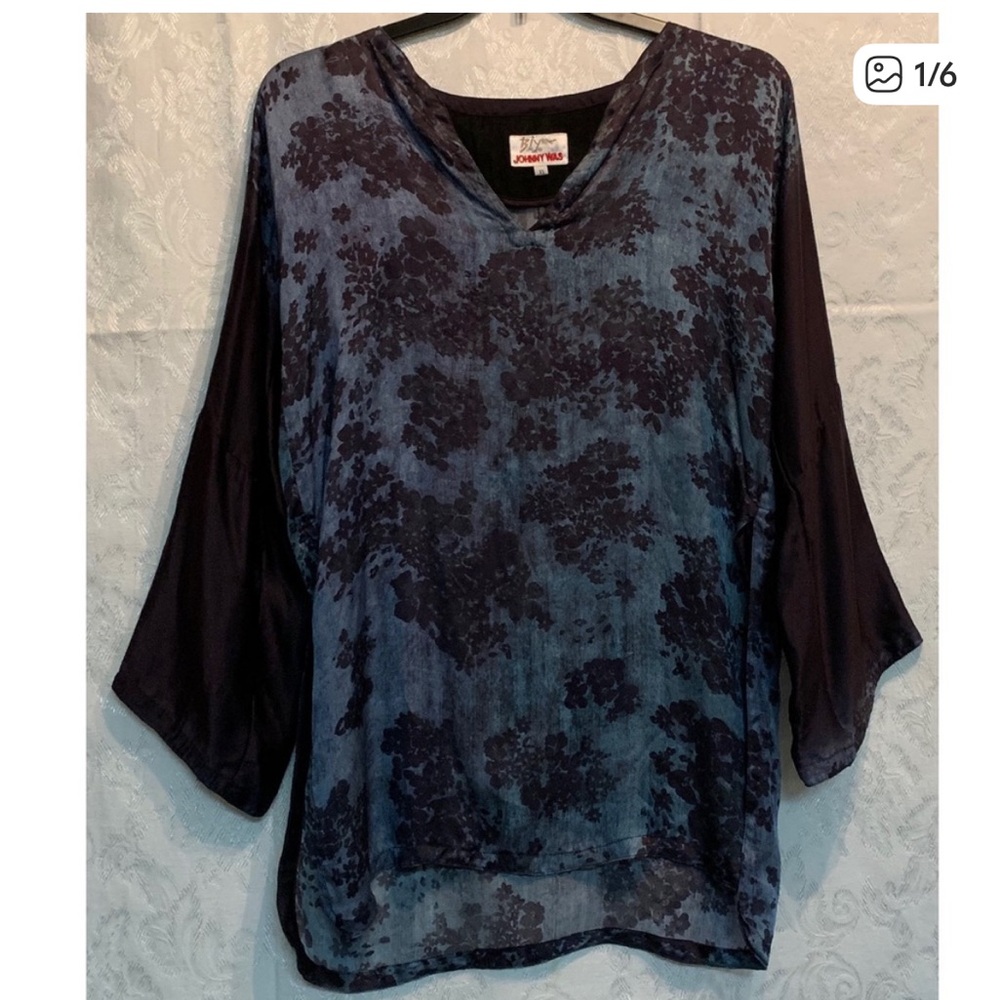 Johnny Was Biya Silk Tunic Top Size XS